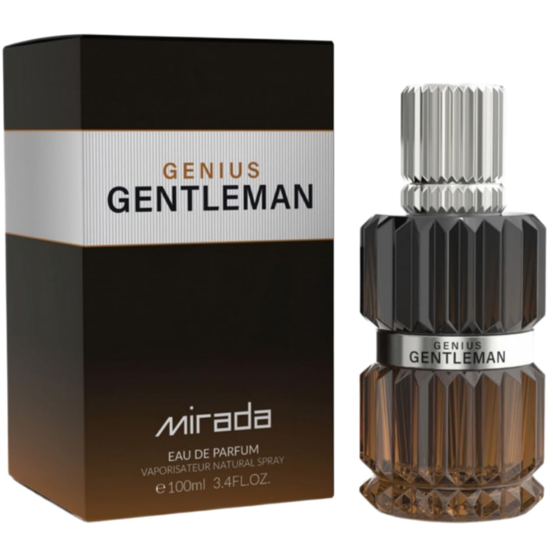 MIRADA Gentleman Genius Eau de Parfum Spray for Men, 3.4 Fl Oz (100 mL)