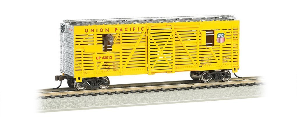 Bachmann 40' Animated Stock Car - UNION PACIFIC with HORSES - HO Scale