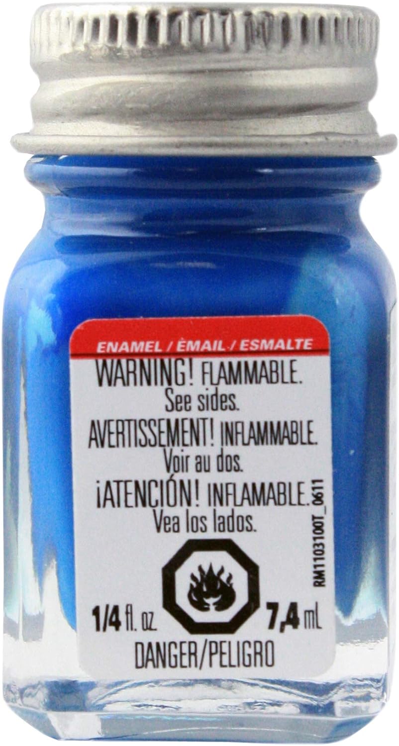 Pintura de esmalte Testors, azul brillante, botella de 1/4 oz