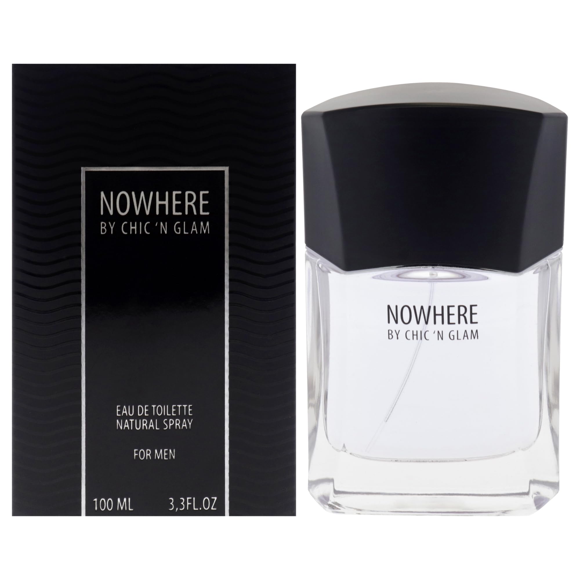 Chic N Glam Nowhere Eau de Toilette Men Woody Aquatic Scent 3.3 oz Spray
