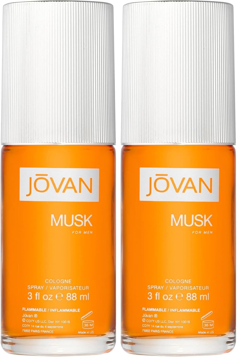 Jovan Musk for Men Eau de Cologne Spray - 3 Oz (Pack of 2)