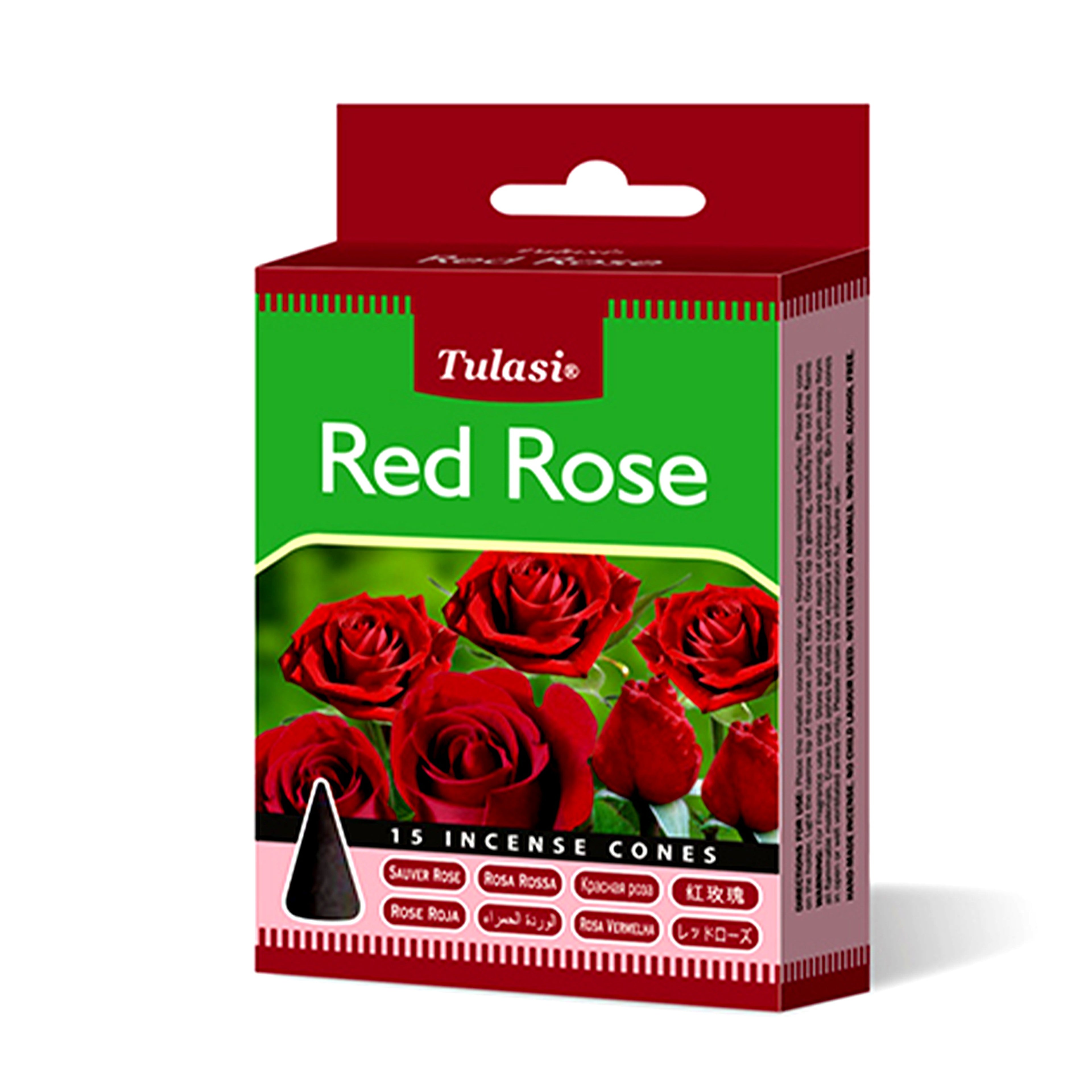 Tulasi Classic Incense Cones, Rose - 15 Count Pack