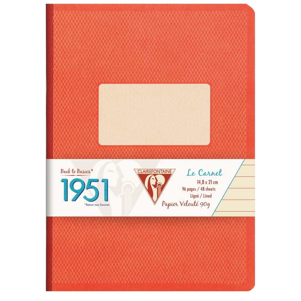 Colección de cuadernos de tapa dura Clairefontaine "1951" - Rayado 96 hojas - 5 3/4 x 8 1/4 - Rojo