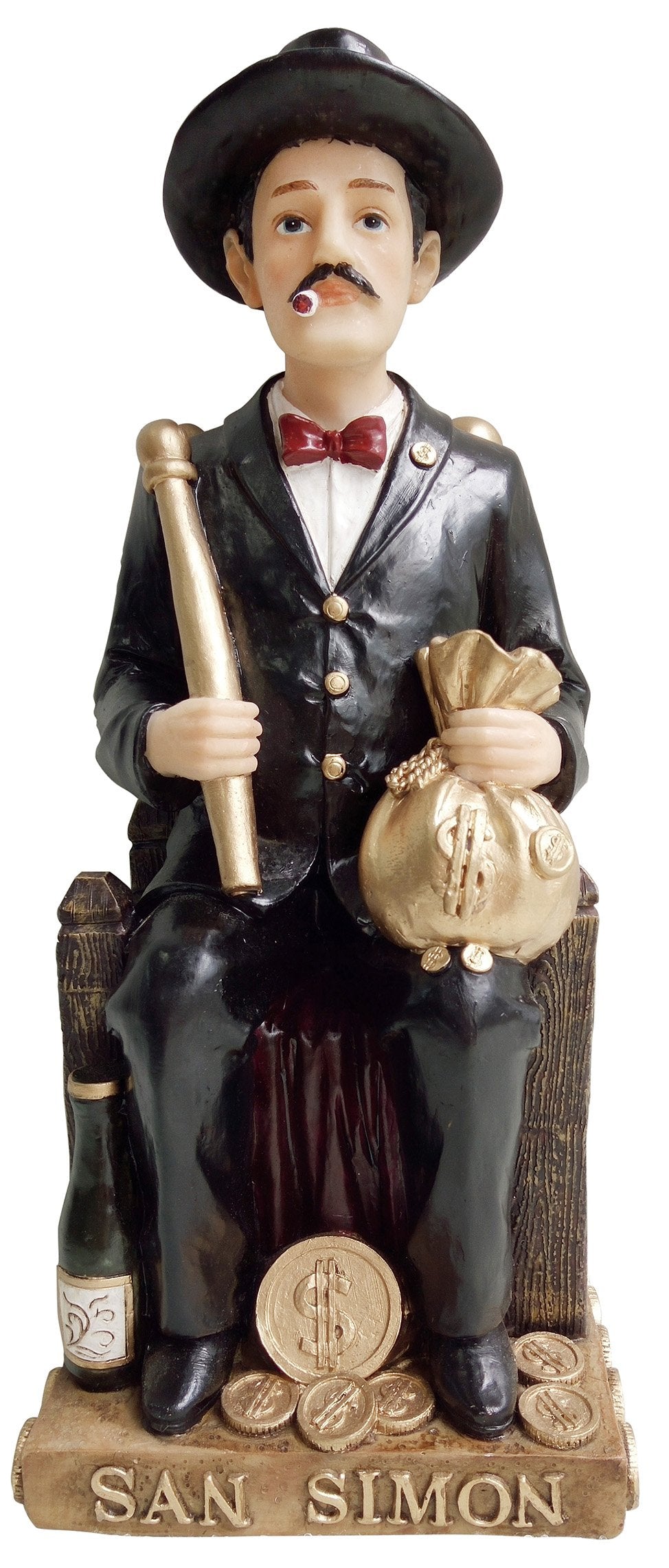Estatua de San Simón de 6 pulgadas Patrón de los fumadores Figura sagrada de San Simón Hermano Simón, San Simón, San Simón, Maximo, Un santo folklórico bebedor, fumador y mujeriego de Guatemala
