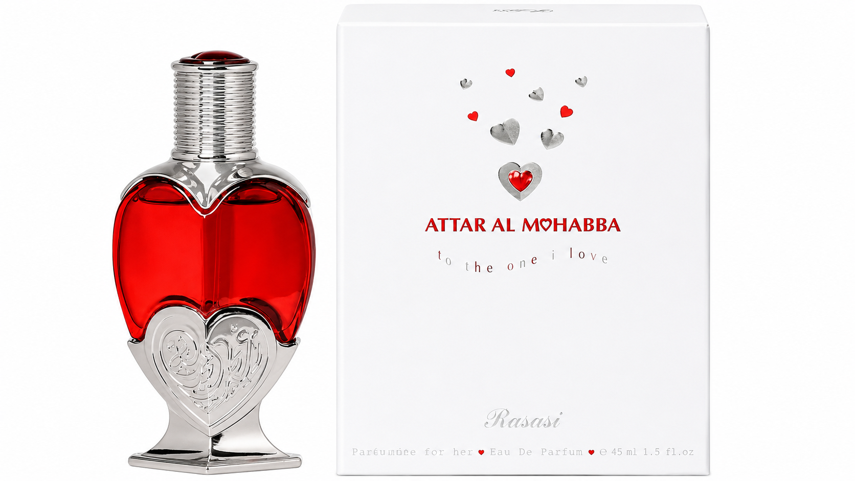 Rasasi Attar Al Mohabba Concentrated Perfume Oil for Women, 1.52 Oz (45ml)