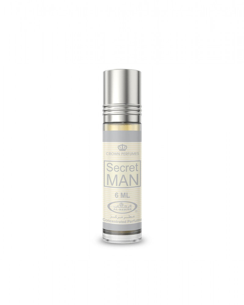Perfume en aceite concentrado en roll-on para hombre Secret Man de Al Rehab, 6 ml