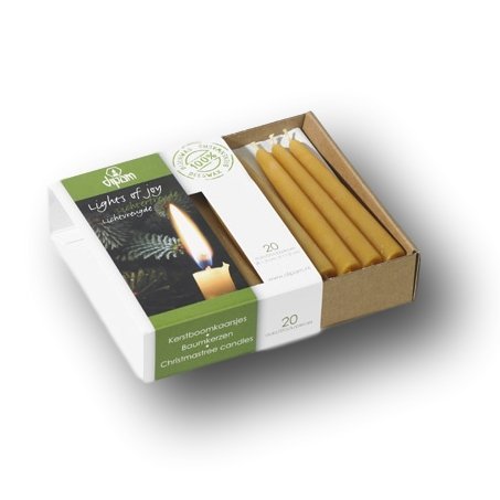 Bougies de Noël en cire d'abeille Dipam Lights of Joy de 4 po (paquet de 20)