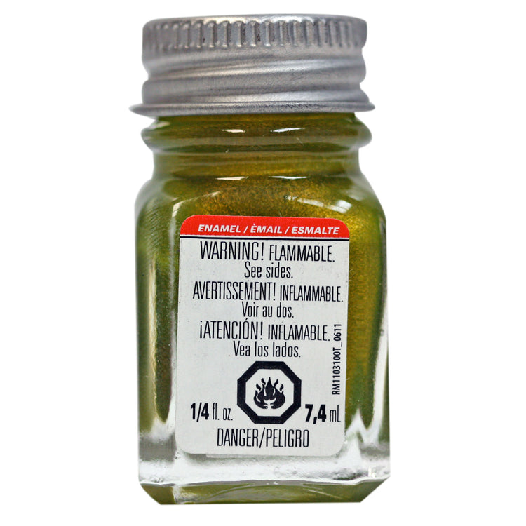 Pintura de esmalte Testors - Copos de metal dorados metálicos, botella de 1/4 oz