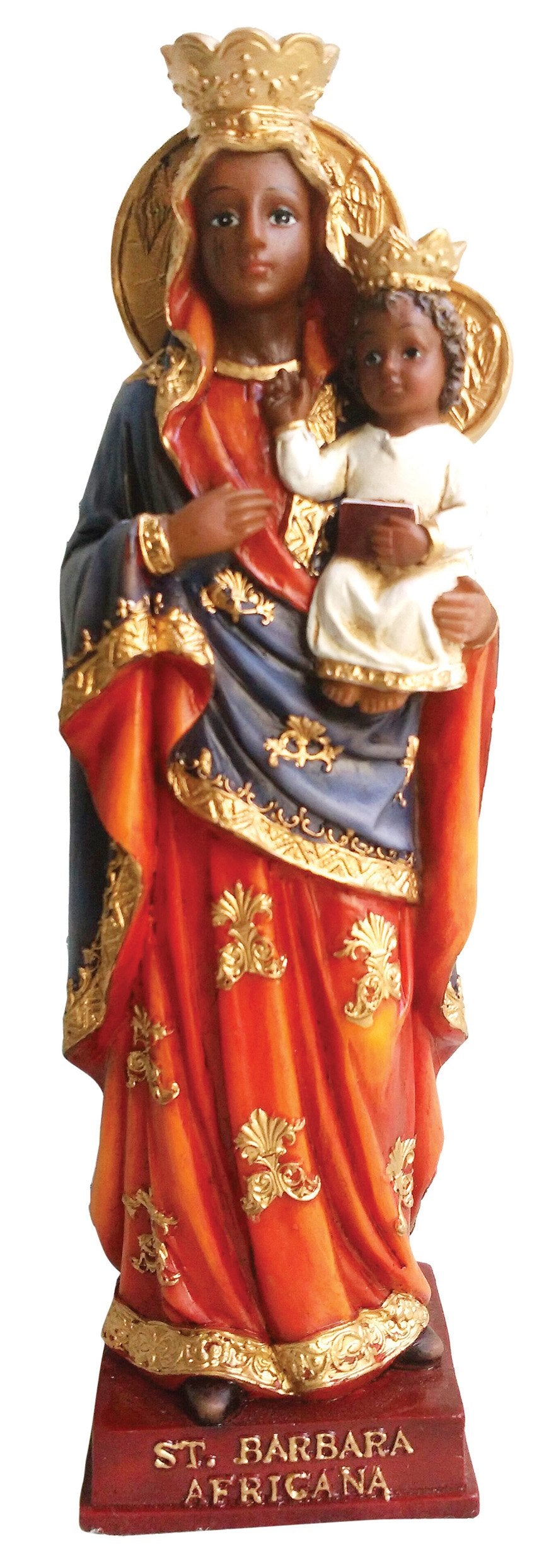 ST BARBARA AFRICANA St. Barbara Statue Saint Barbara Estatua Holy Figurine Sculpture (8 Inch)