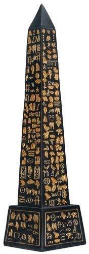 SUMMIT COLLECTION Black Egyptian Obelisk with Gold Hieroglyphs Collectible Figurine