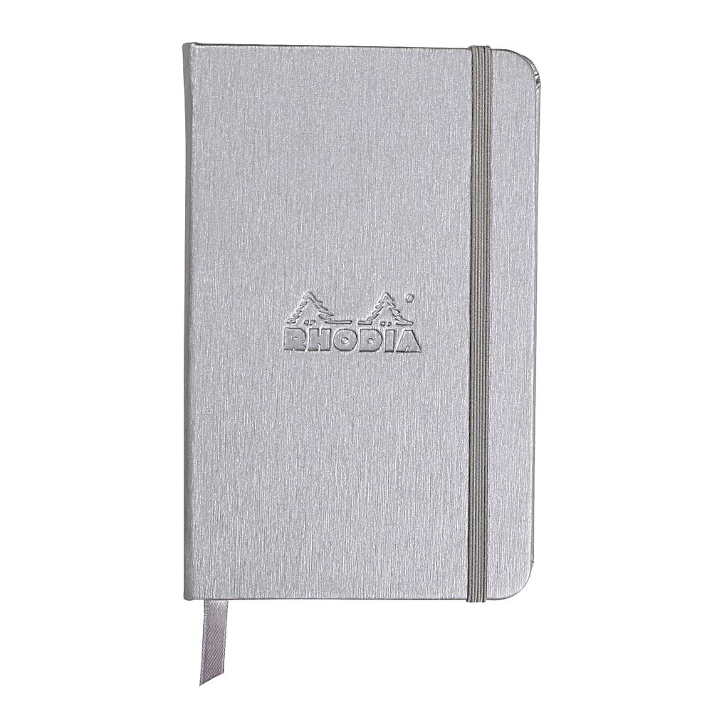 Cuaderno web Rhodia Webbies - Rayado 96 hojas - 3 1/2 x 5 1/2 - Tapa plateada