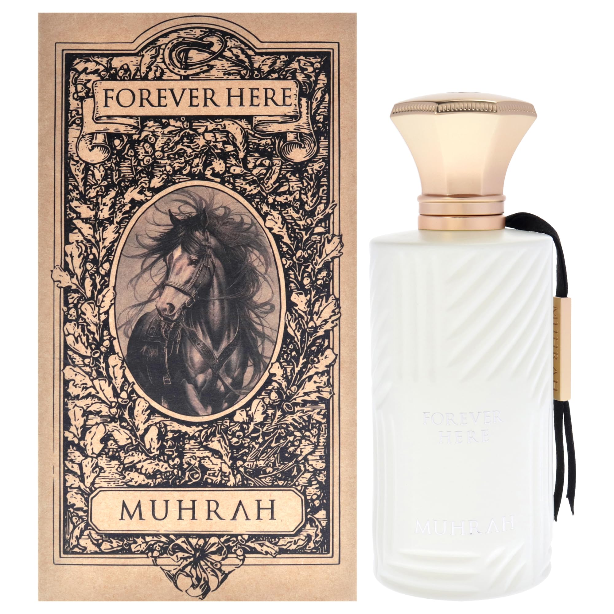 Muhrah Forever Here Eau de Parfum for Women, Oriental Floral Fragrance with Blackcurrant Pink Pepper Vanilla and Cashmeran, 3.4 oz Spray