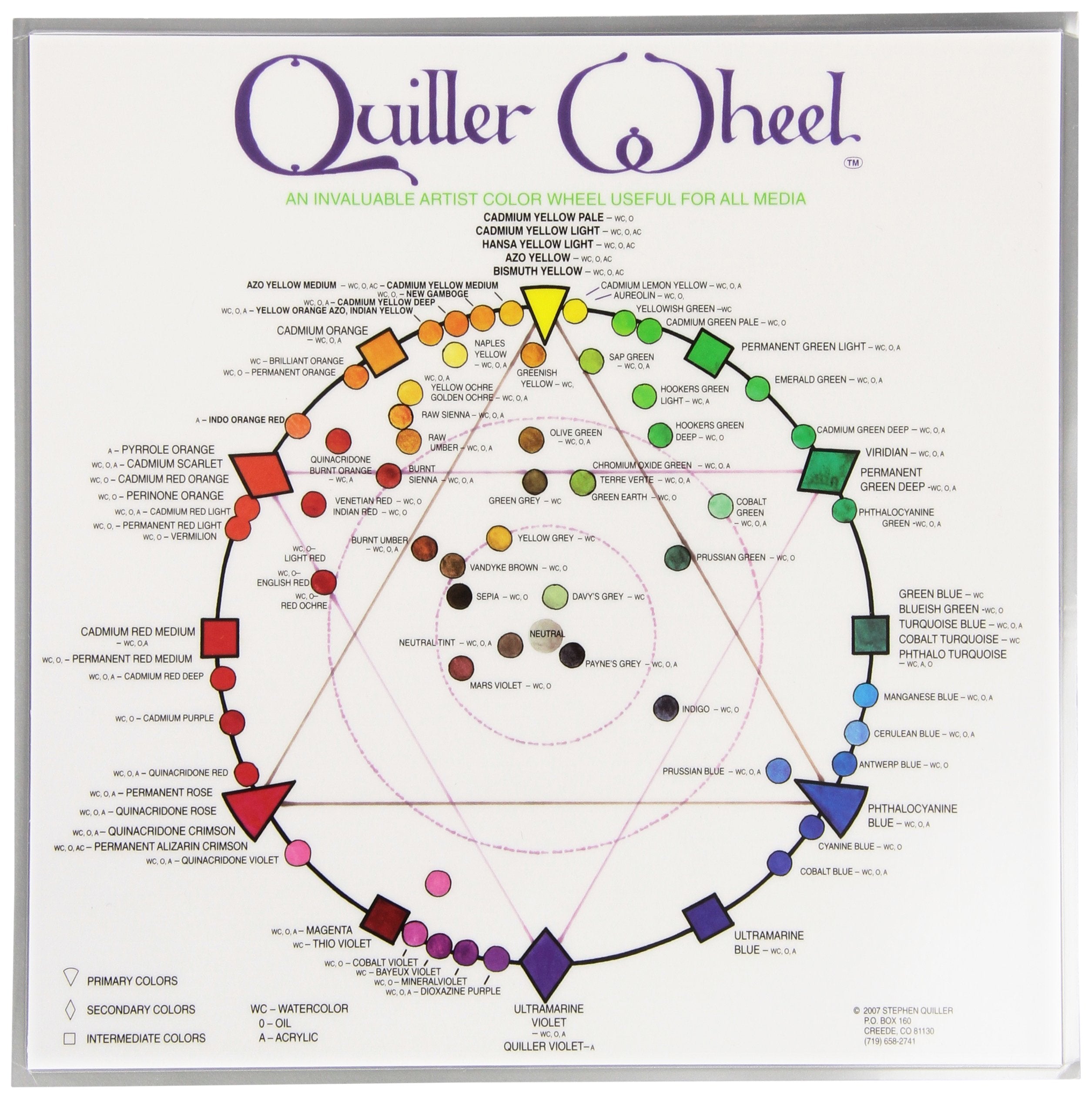 Rueda de color de Jack Richeson JACK-499987 Quiller para todos los medios, de Stephen Quiller, 8,5 x 8,5 pulgadas