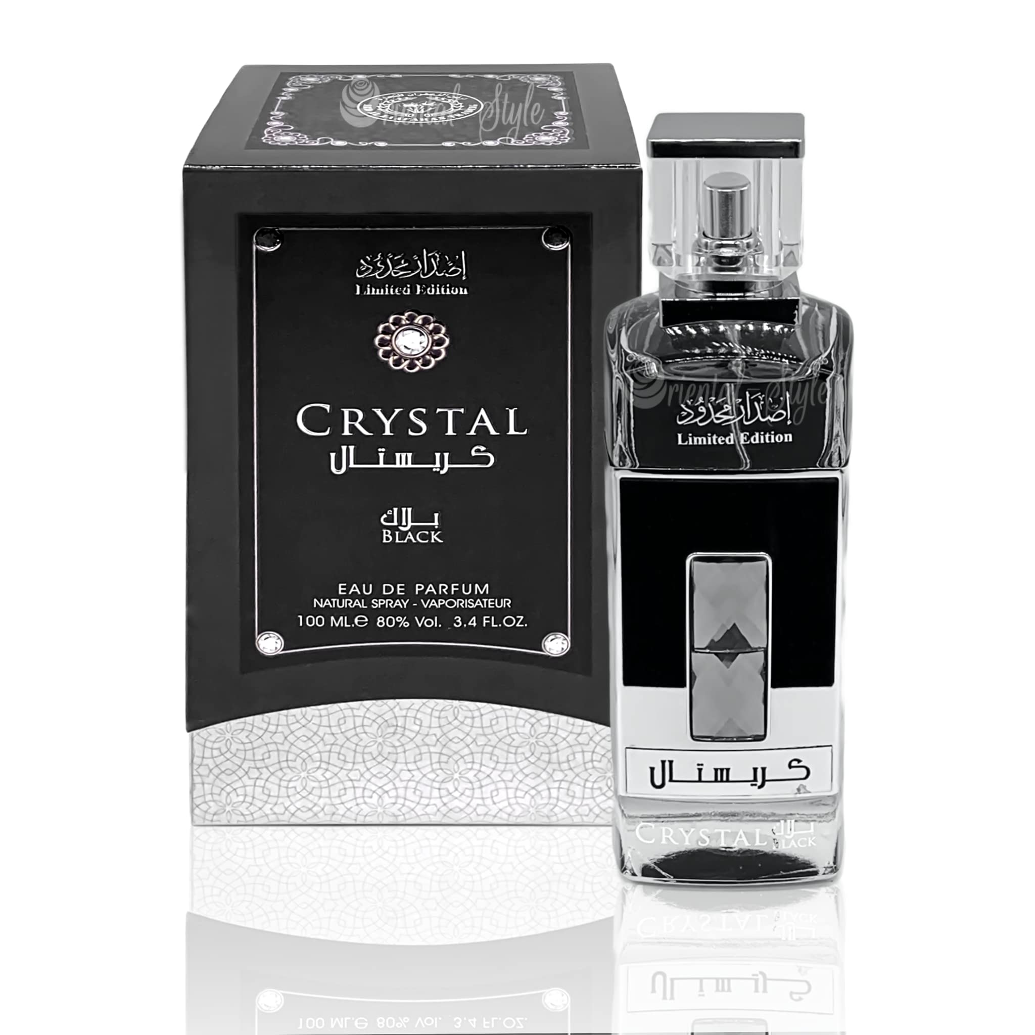 Ard Al Zaafaran Crystal Black Eau de Parfum Spray para unisex, 3,4 onzas líquidas (100 ml)