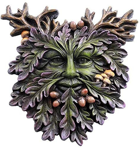 Placa de pared con figura de resina con cara de Greenman de Pacific Giftware
