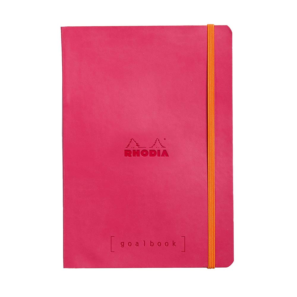 Cuaderno de tapa blanda Rhodia Goalbook - Cuadrícula de puntos, 224 páginas numeradas - 6 x 8 1/4 - Frambuesa