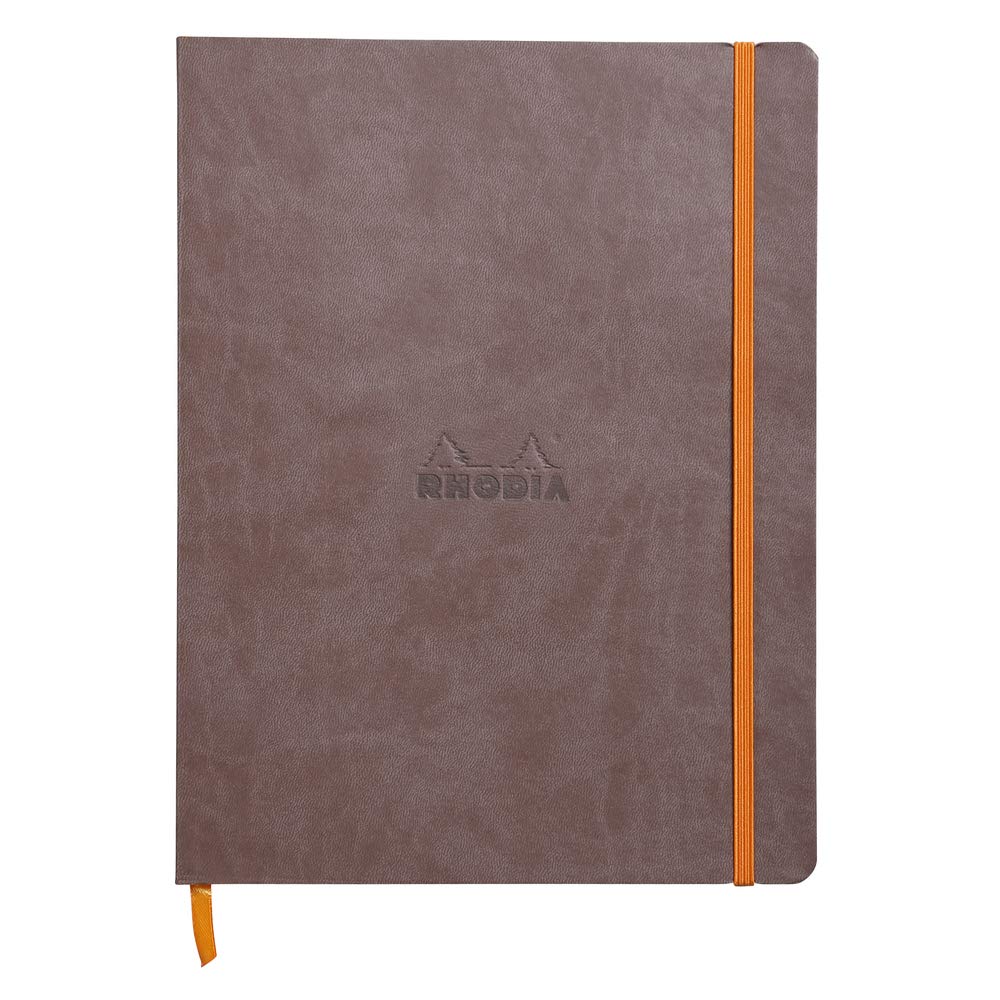 Cuaderno de tapa blanda Rhodia Rhodiarama - 80 hojas rayadas - 9 3/4 x 7 1/2 - Chocolate