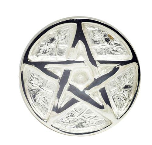 Altar con pentagrama de la Nueva Era de latón con placa plateada, 3 pulgadas