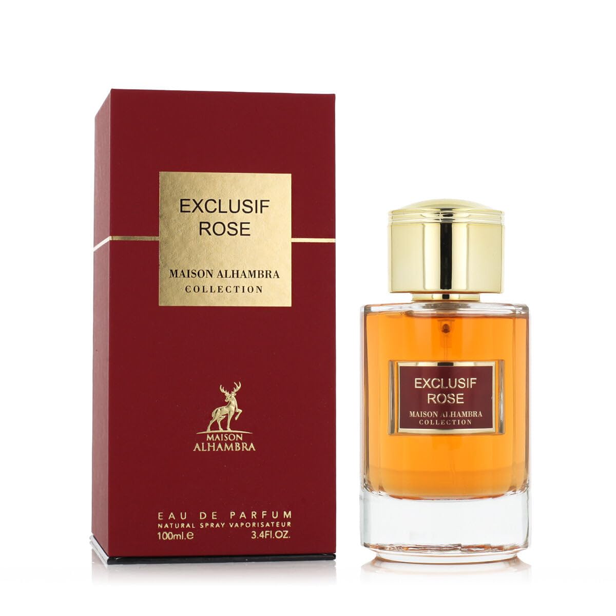 Maison Alhambra Exclusif Rose Eau de Parfum Spray for Unisex, 3.4 Fl Oz (100 ml)