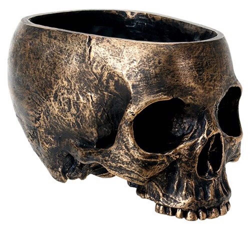 COLLECTION SOMMET Résine Bronze Halloween Crâne Bonbons Bol Jardinière Plat Statue Sculpture Squelette