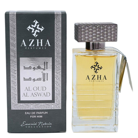 Azha Al Oud Al Aswad Eau de Parfum for Men Long-Lasting EDP Spray, 3.3 oz, Woody Oud