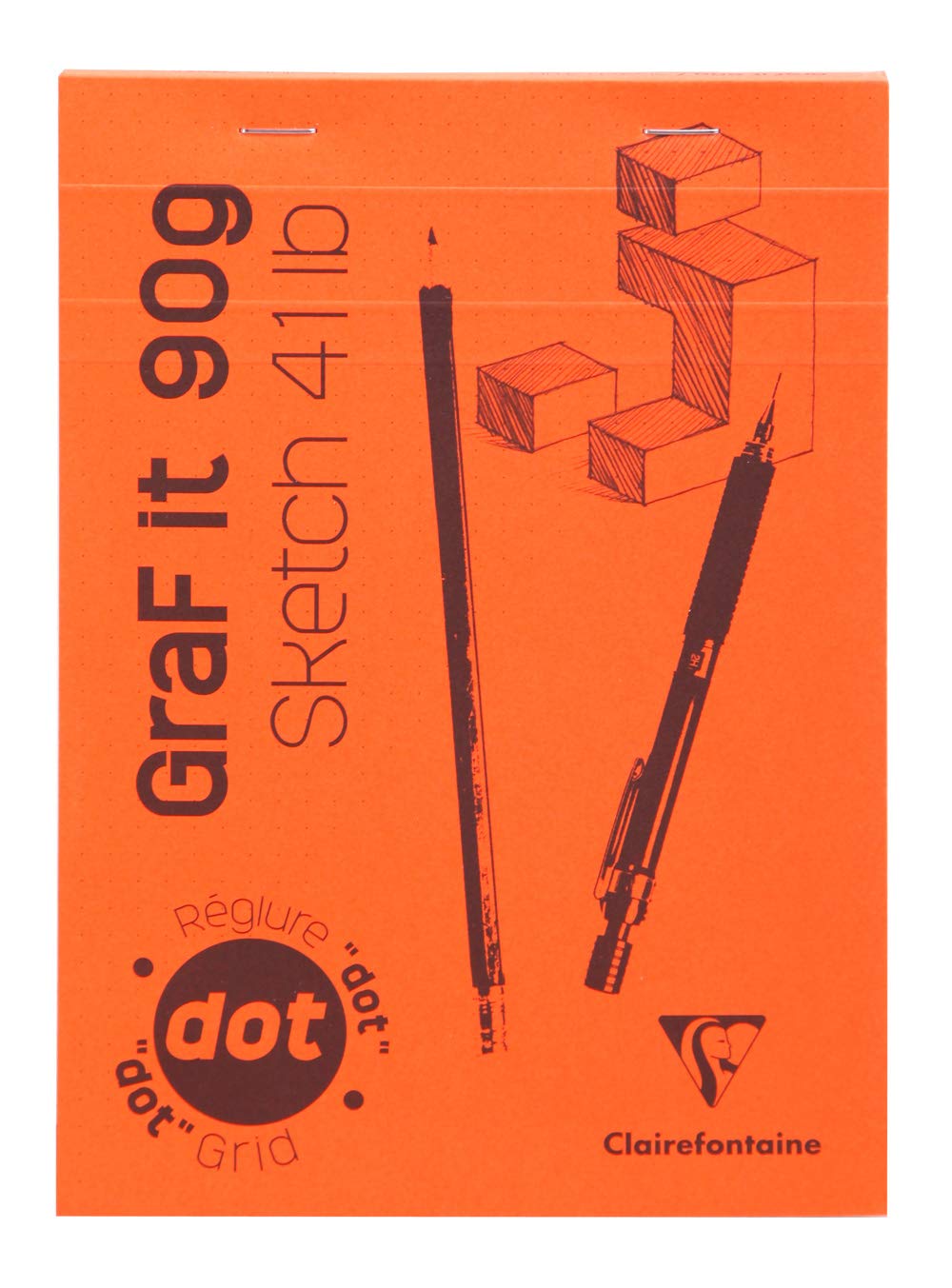 Blocs de croquis GraF it Clairefontaine - Dots 80 feuilles - 6 x 8 - Vendu par 10 blocs de croquis assortis