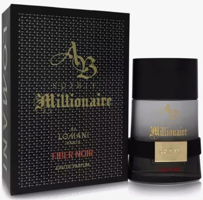 Lomani Spirit Millionaire Fiber Noir Eau de Parfum Spray for Men 3.3 Fl Oz