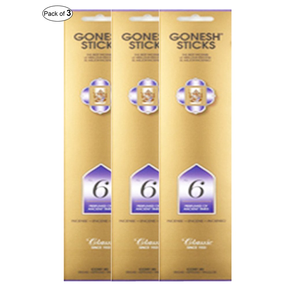 Incienso Gonesh n.º 6 – Perfumes de la antigüedad (20 varillas en 1 paquete) (paquete de 3)