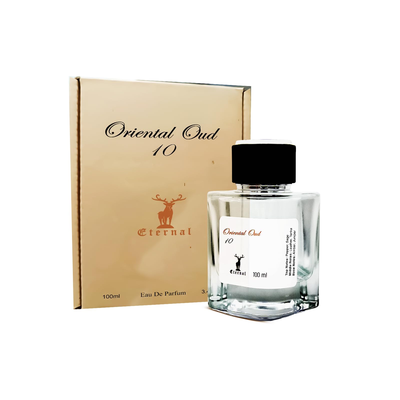 Khalis Oriental Oud 10 Eternal Collection Eau de Parfum for Men, Rich Oud Spicy Woody Oriental Fragrance Long-Lasting, 3.4 oz Spray
