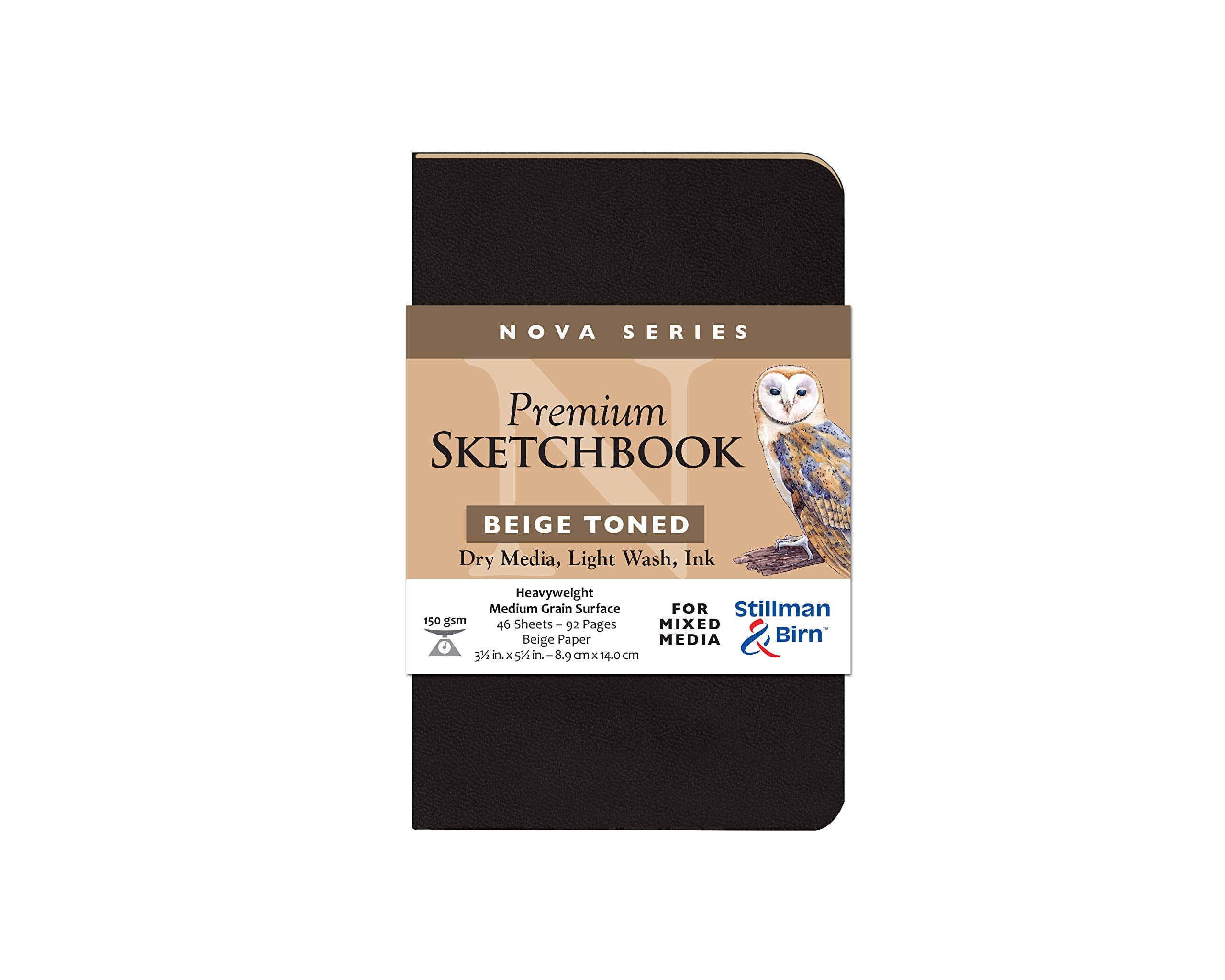 Serie Nova de Stillman & Birn: cuaderno de bocetos de tapa blanda, formato vertical de 3 x 5, papel beige de 150 g/m²
