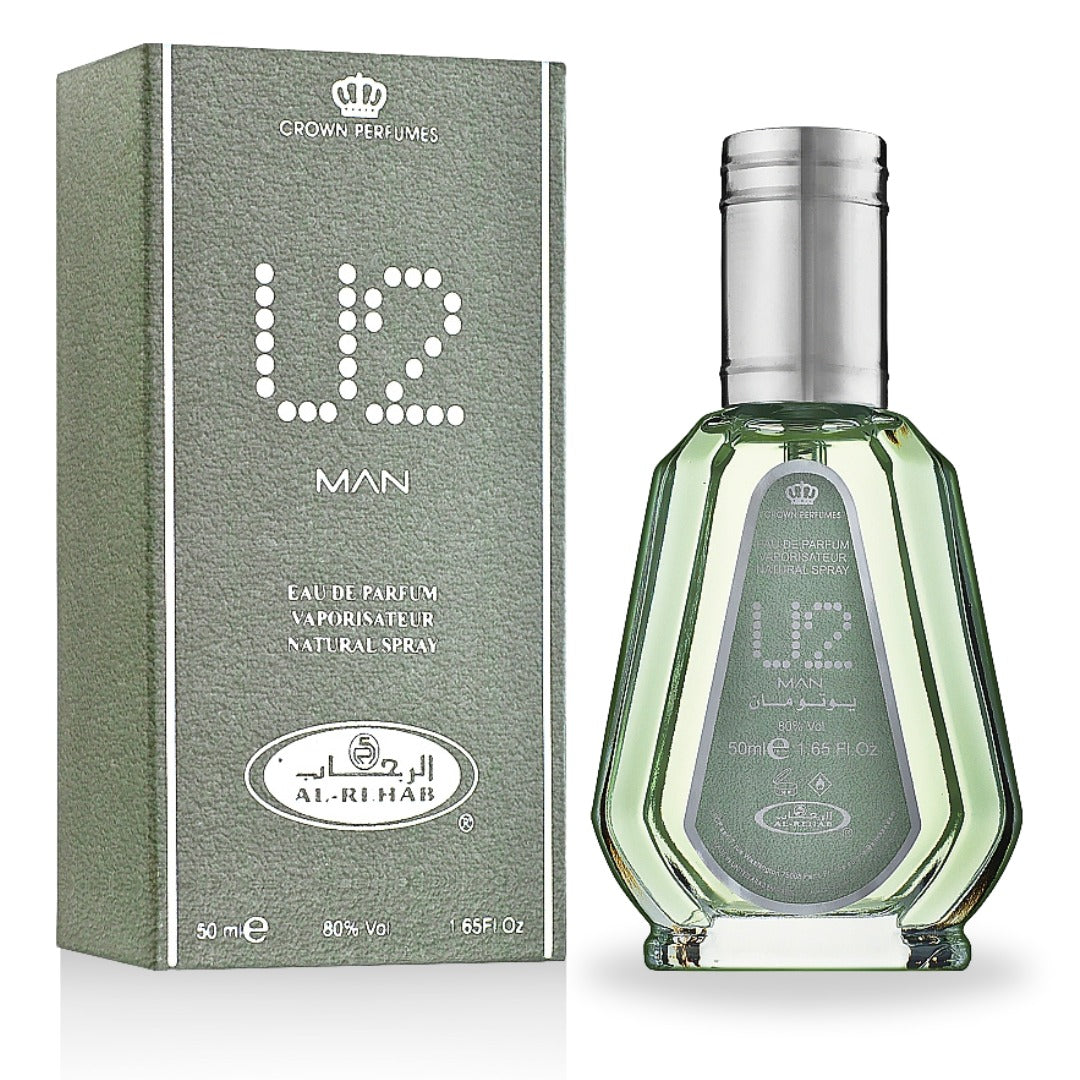 Al Rehab U2 Man Eau de Parfum Spray para hombre, 1,7 onzas líquidas (50 ml)