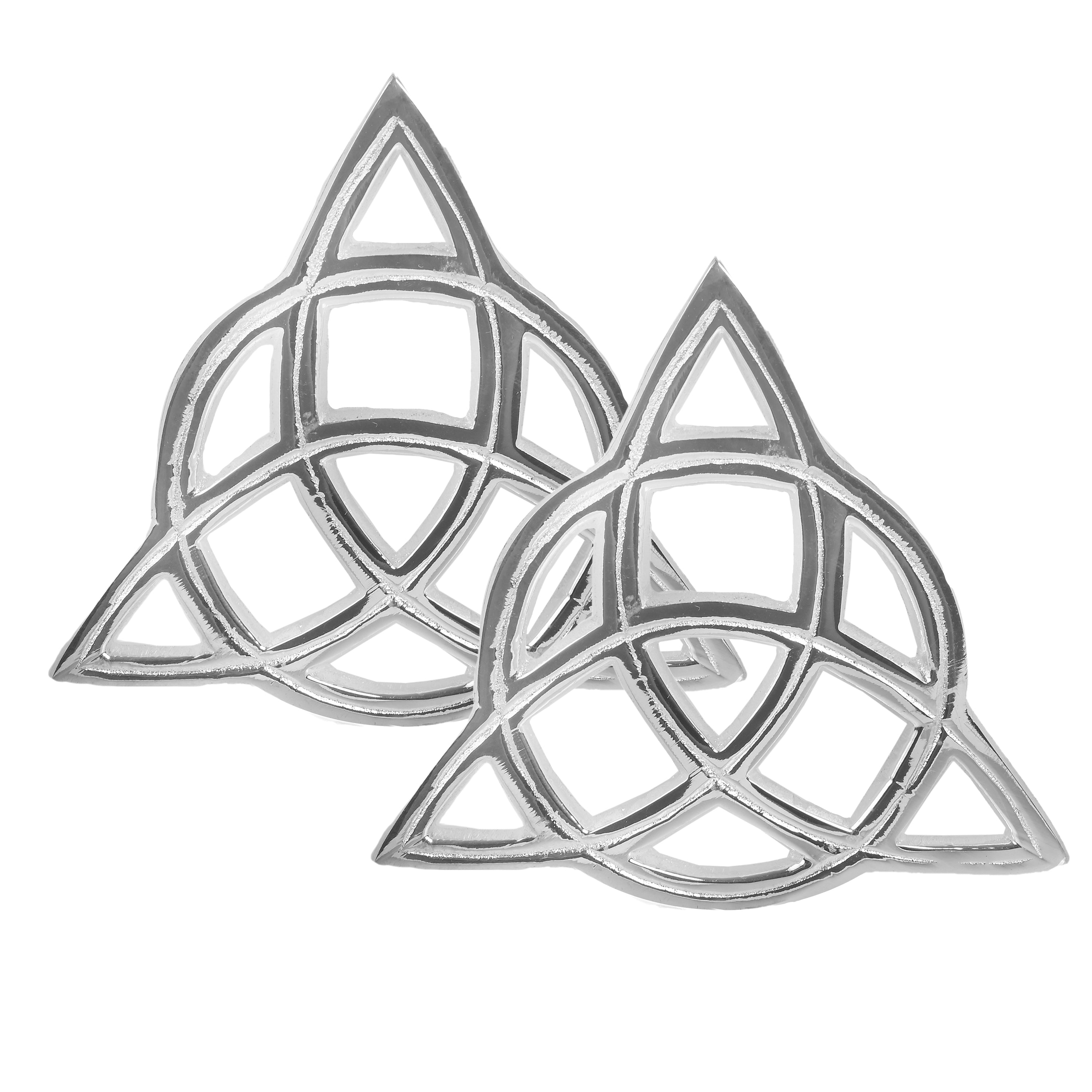 Azulejo de altar bañado en plata, corte, paquete de 2, 3 pulgadas (Triquetra)