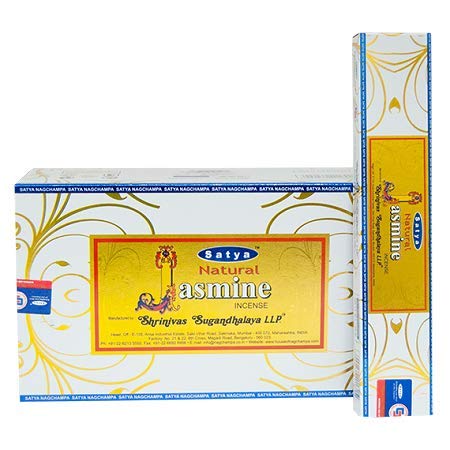 Satya Natural Jasmine Incense 15 grams (Set of 12)