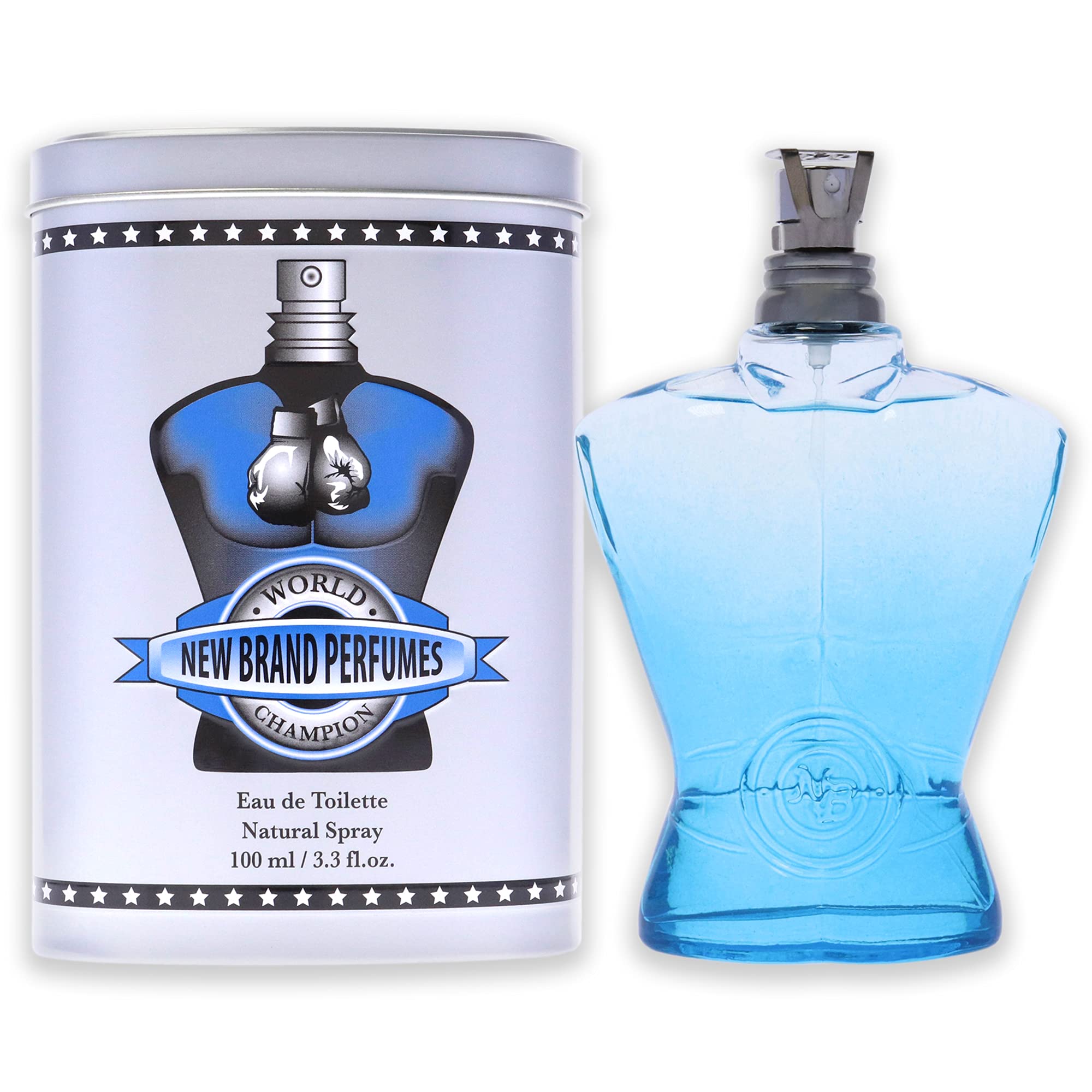 New Brand World Champion Blue EDT Men Aromatic Woody Scent 3.3 oz Spray