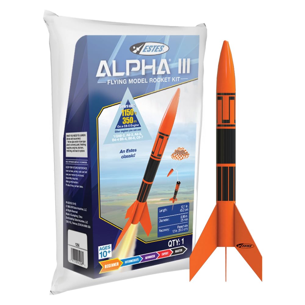 Estes Alpha III Flying Model Rocket Kit - Beginner Level