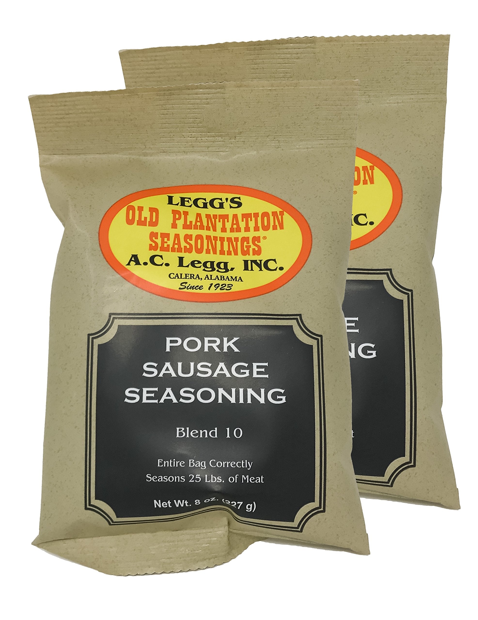 Condimento para salchichas de cerdo AC Legg Blend 10, 2 paquetes de 8 onzas cada uno
