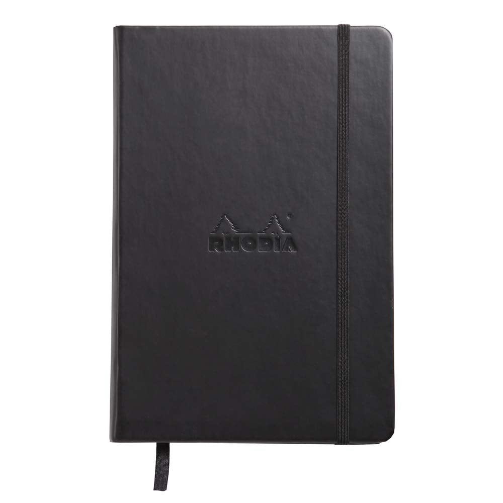 Cuaderno web Rhodia Webbies - 96 hojas en blanco - 5 1/2 x 8 1/4 - Tapa negra