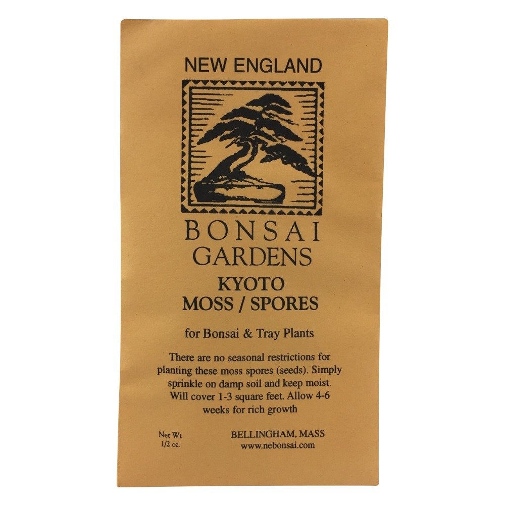 Moss Spores for Bonsai Trees - Covers Up to 3 Sqft, Bright Green Velvet Kyoto Bonsai Moss That is Weed Free, Indefinite Shelf Life