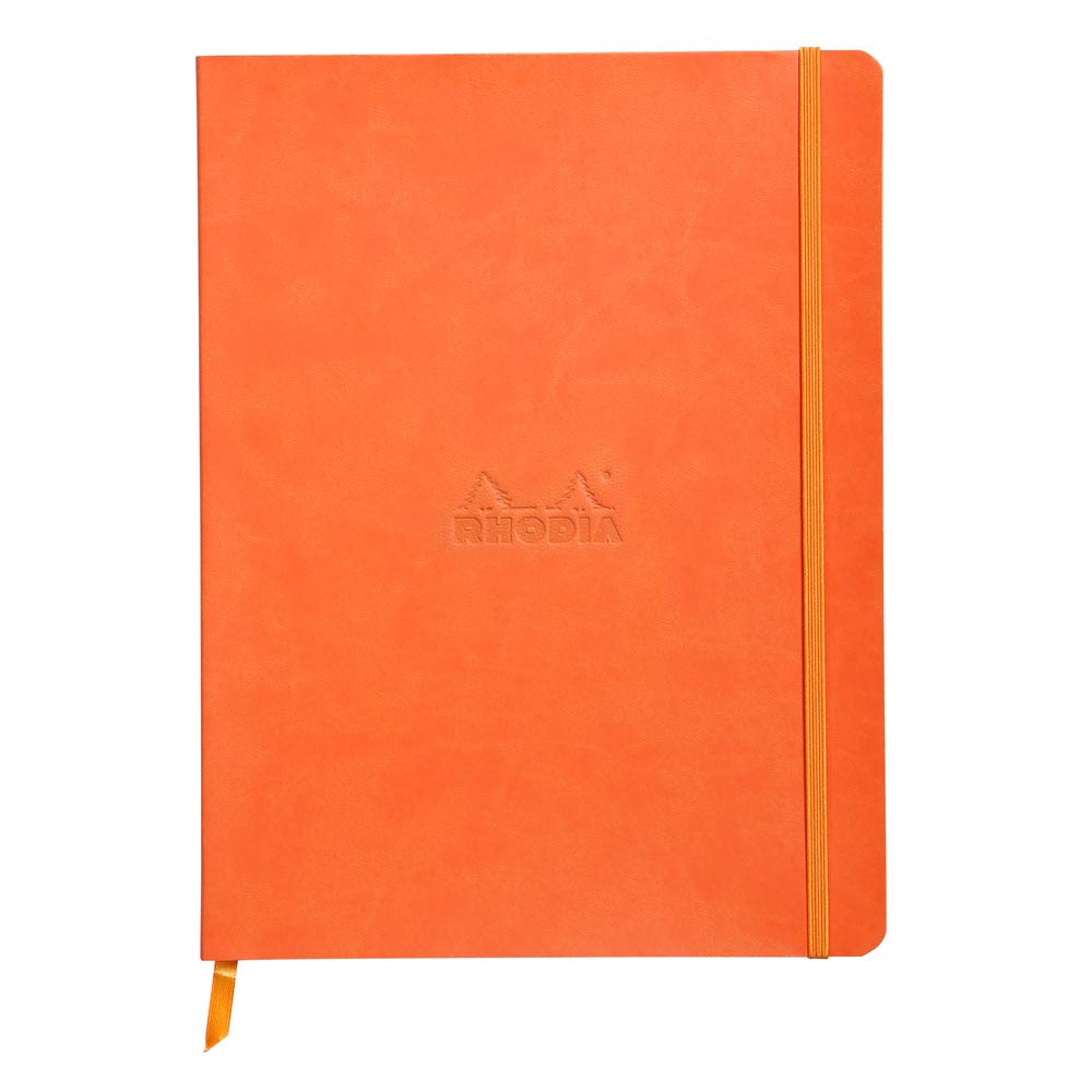 Rhodia Rhodiarama Softcover Notebook - 80 Dots Sheets - 9 3/4 x 7 1/2 - Tangerine