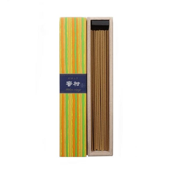 KAYURAGI - Mikan Orange 40 Sticks de Nippon KODO, Incienso Japonés de Calidad
