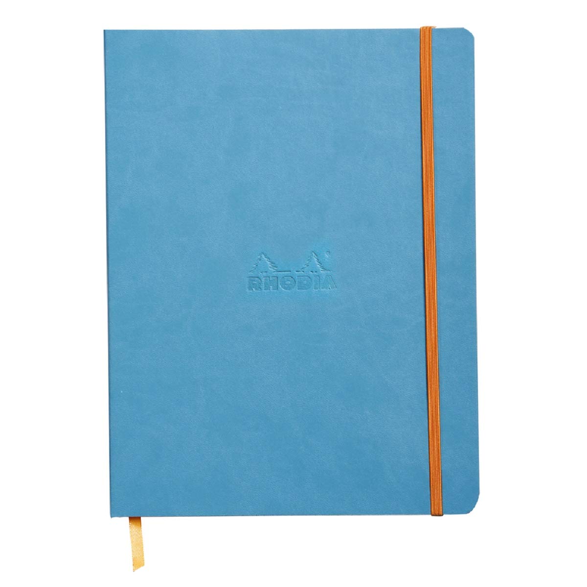 Cuaderno de tapa blanda Rhodia Rhodiarama - 80 hojas rayadas - 9 3/4 x 7 1/2 - Turquesa