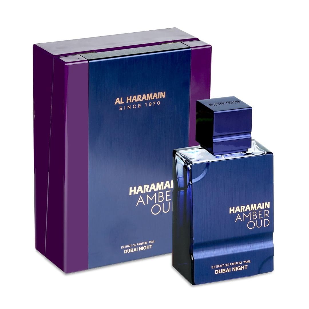 Al Haramain Amber Oud Dubai Night Extrait de Parfum for Men Spray, 2.53 Fl Oz (75 ml)