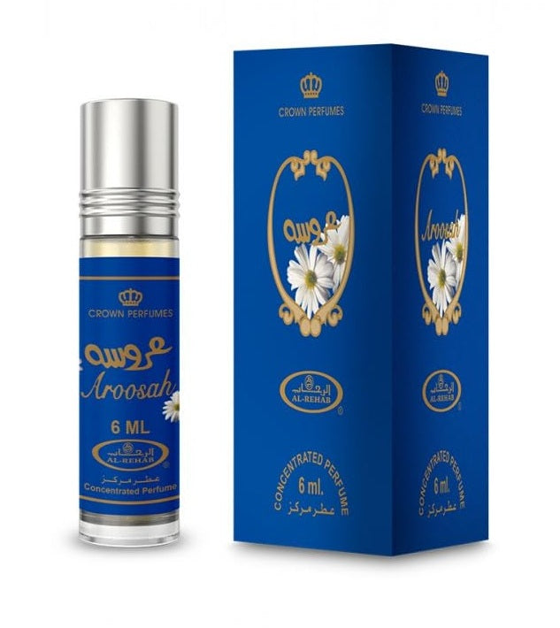 Al Rehab Aroosah Roll-On Perfume Oil, Floral Woody Musk, 0.2 Fl Oz