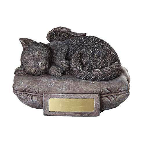 Pacific Giftware Urne funéraire pour animaux de compagnie Ange commémoratif pour chat endormi sur un oreiller Chargement par le bas 30 pouces cubes