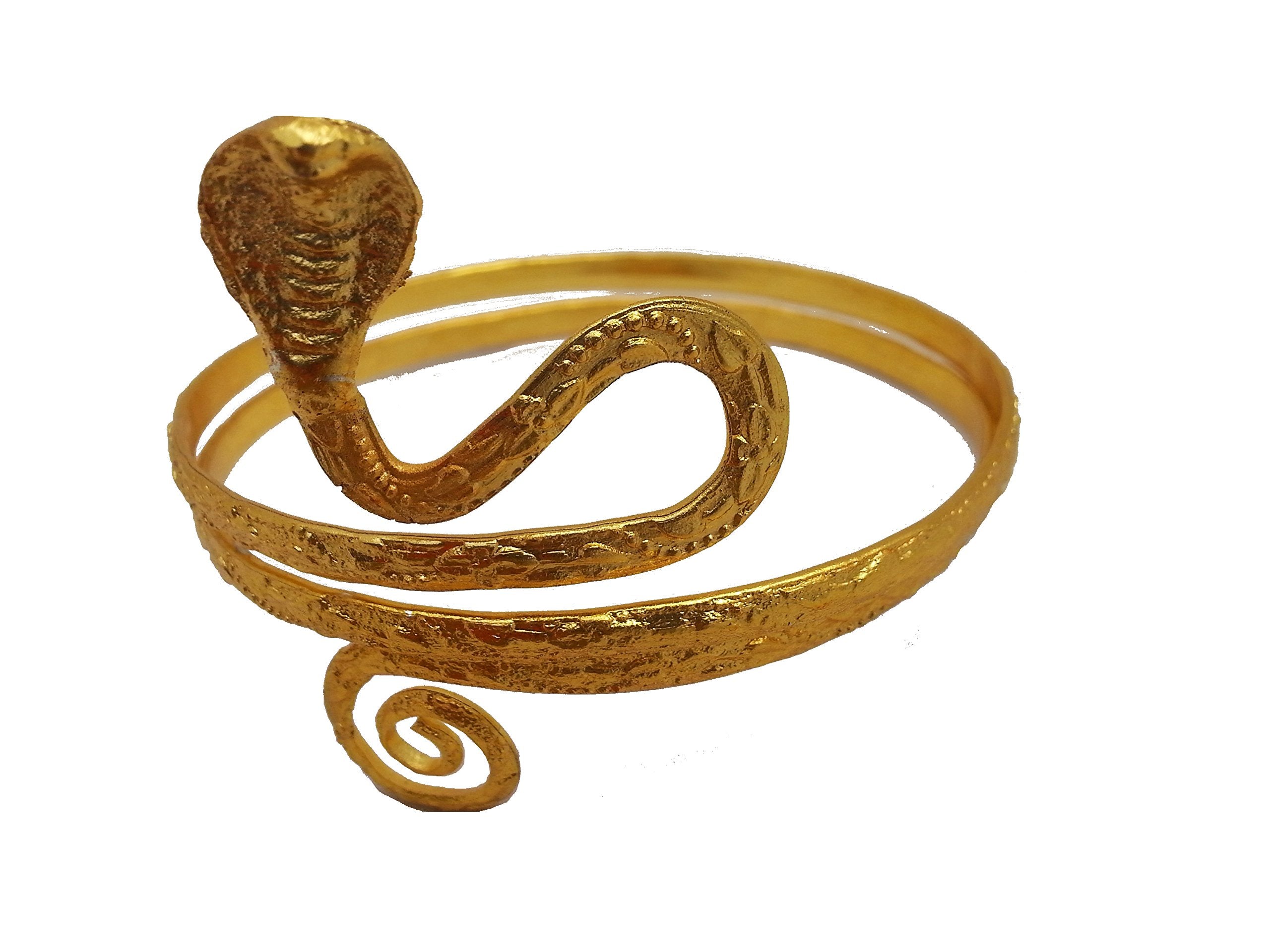Pulsera ajustable con forma de serpiente en metal dorado para la parte superior del brazo