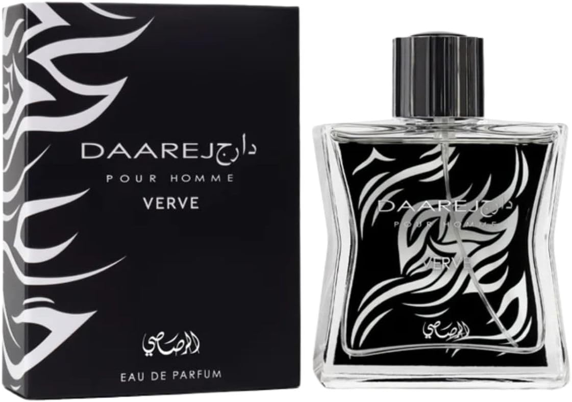 Rasasi Daarej Verve Eau de Parfum for Men, Aromatic Woody Fragrance, 3.38 Oz