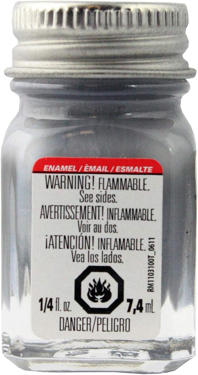 Pintura de esmalte Testors, gris brillante, botella de 1/4 oz