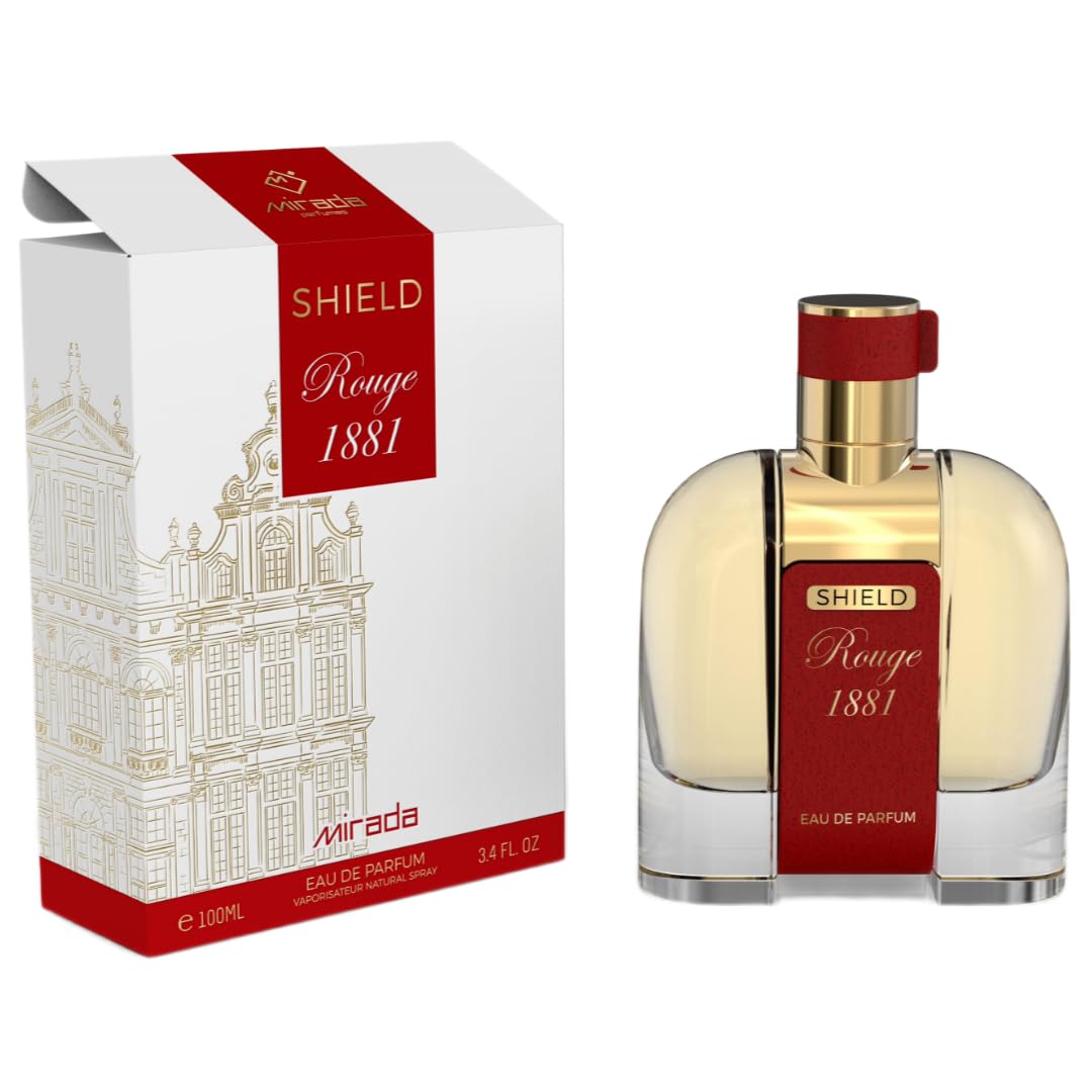 MIRADA Shield Rouge 1881 Eau de Parfum Spray for Unisex, 3.4 Fl Oz (100 mL)