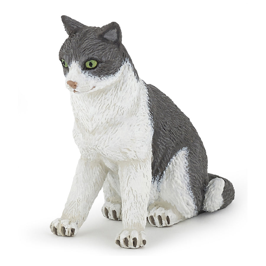 Papo Cat Sitting Down  Hand Painted Figurine - Heirloom Quality Collectible (54033)