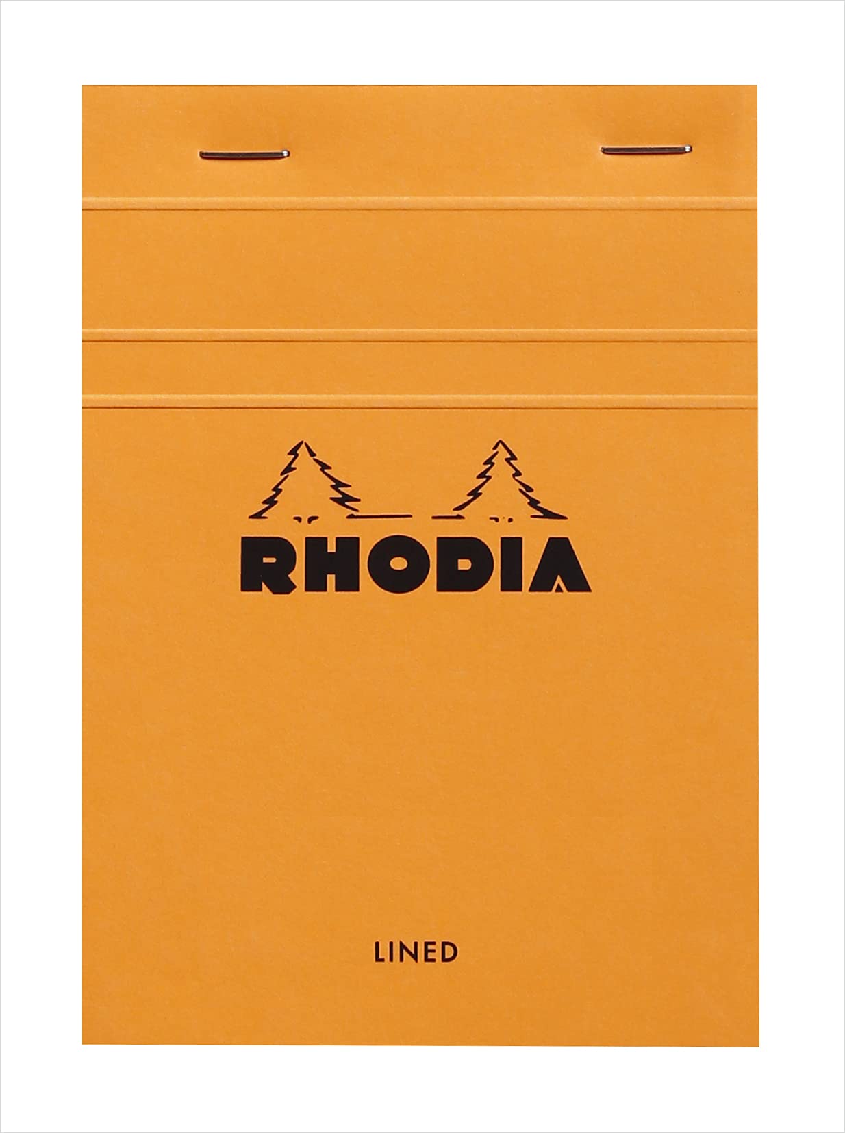 Bloc-notes agrafé Rhodia - Ligné 80 feuilles - 4 x 6 - Couverture orange